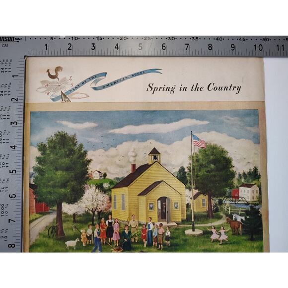 1946 Maxwell House Coffee Print Ad Yellow Schoolhouse Americana Ephemera - Picture 4 of 6